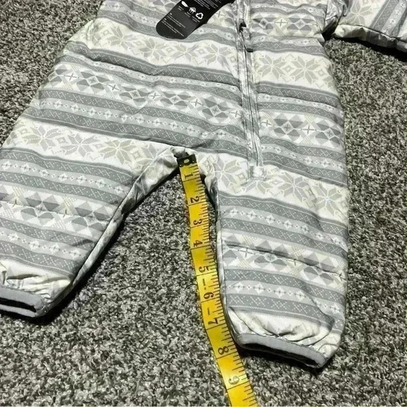 Lands End Kids Baby 0-3 Months Snow Suit Hood Puffer Gray Nordic Jacket Coat NWT - Picture 6 of 13